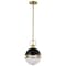 Nuvo Everton 1-Light Pendant 10 in. Matte Black & Brass Etched Opal Glass 60/7876 - alternate 5
